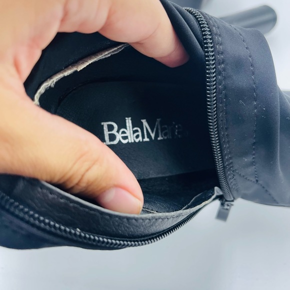 Bella Maria Black Sora Faux Suede Sock Boot Heels - Picture 7 of 10